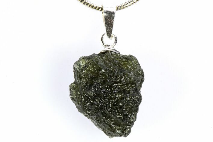 Green Moldavite Tektite Pendant ( g) - Czech Republic #335536